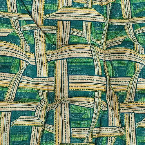 Makimoo 2-Pack Outdoor/Indoor Wicker Patio Seat Cushion Pad with Ties - Dining Chair Cushion, 42 x 42 cm (Green Plaid) - Image 4