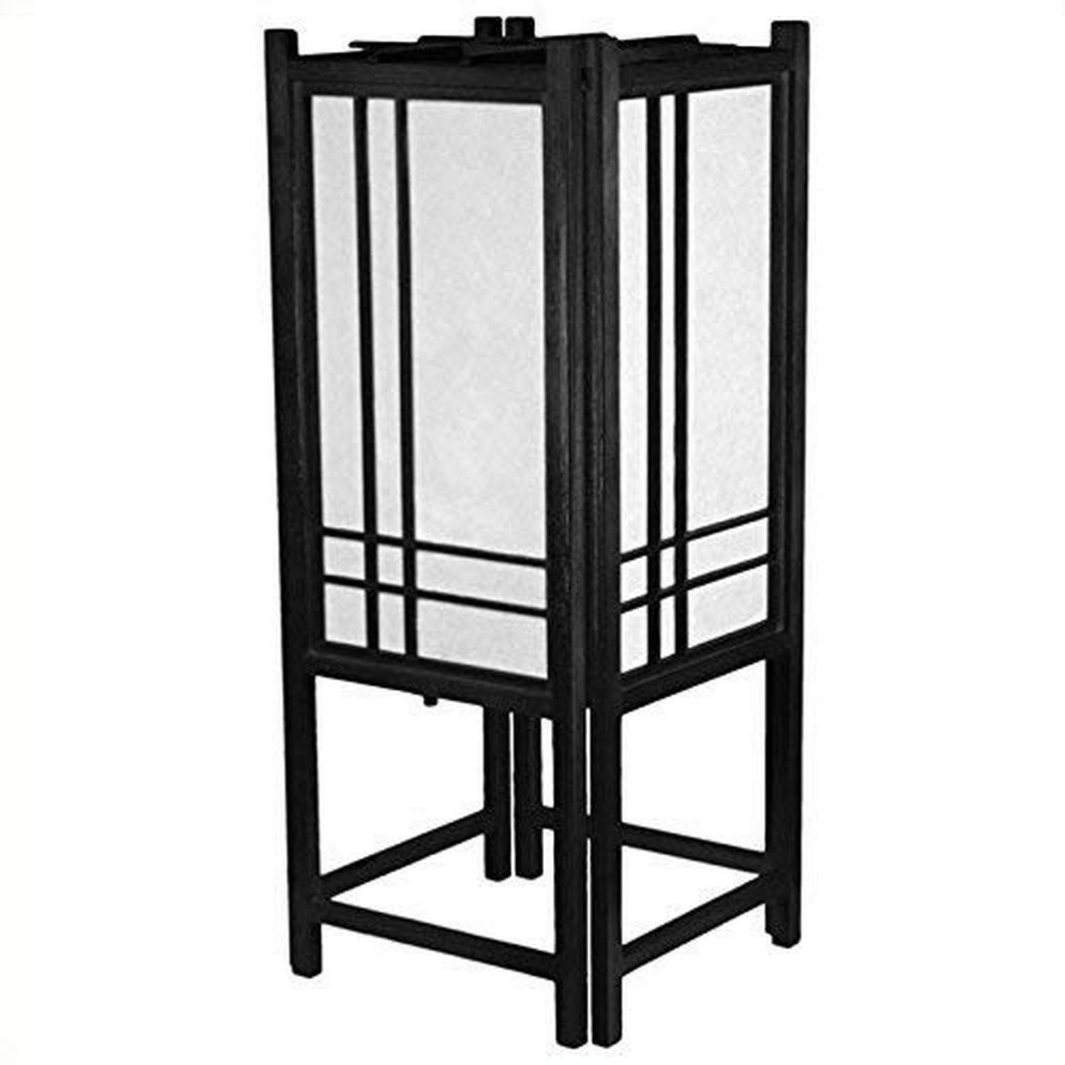 Red Lantern 18" Double Cross Shoji Lamp, Black