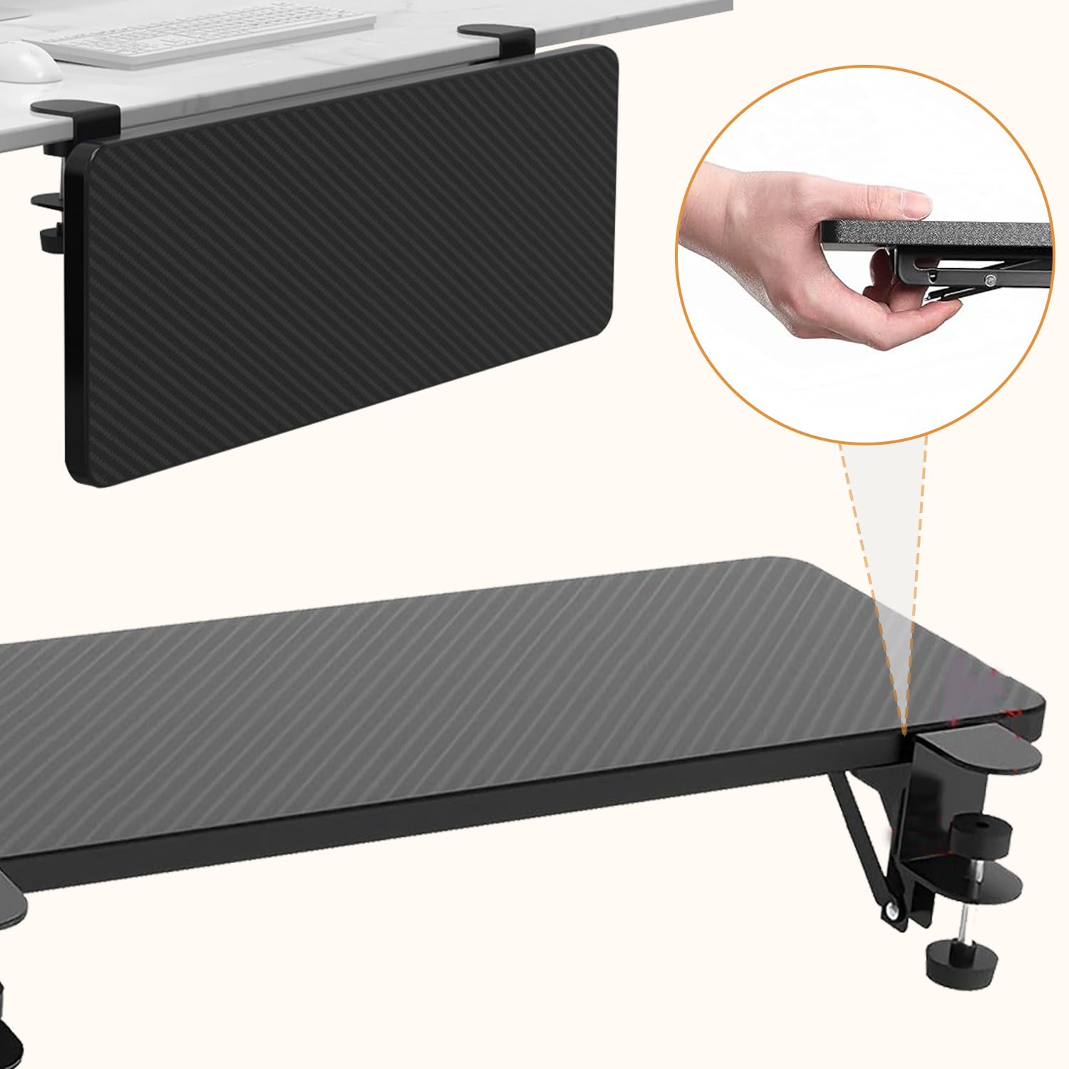 Bandeja De ExtensióN De Escritorio ErgonóMica Bandeja De Teclado Plegable De 90 Grados 55x24 Cm Brazo De ExtensióN De Escritorio Para Computadora Soporte Para Computadora PortáTil