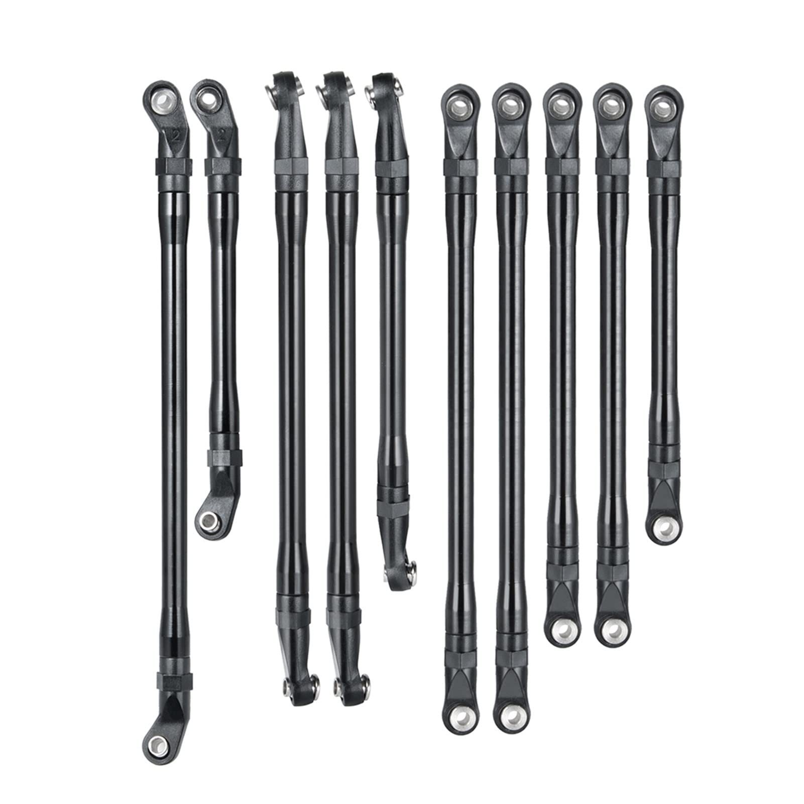 10PCS/lot Alloy Link Rod Linkages Unassembled Kit 3 Types Ball Head 1:10, for Axial, for SCX10 90046 RC Crawler Car Parts Model Car Suspension Linkage