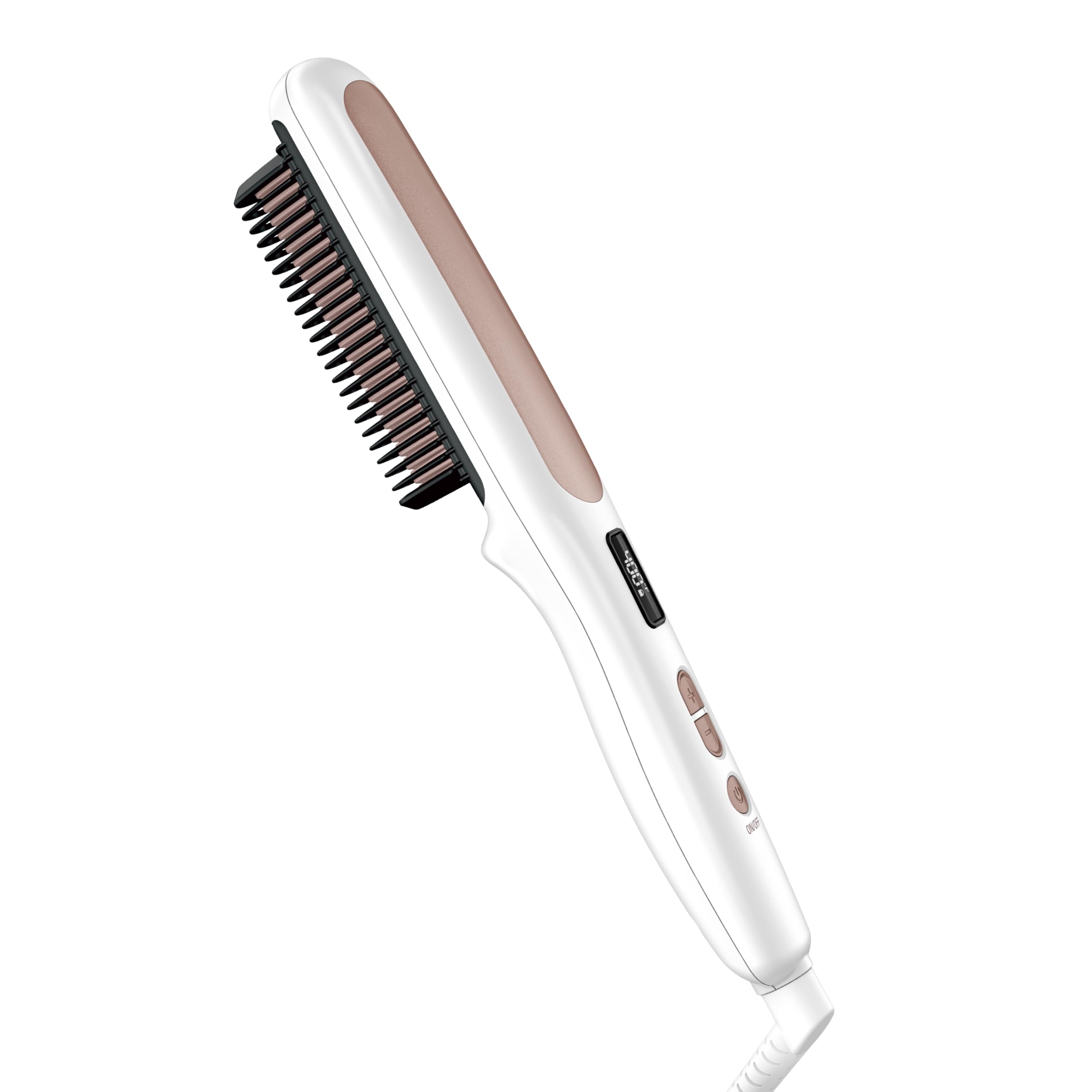 Conair Double Ceramic Straightening Brush, Heated Straightening Brush for Smooth Shiny Hair, V-Shaped Heat Bristles for Closer Contact