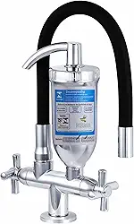 Torneira Cozinha Bancada Com Filtro Purificador De Água Preta Para Pia Balcão Mesa Flexível Móvel Silicone 1/4 Volta