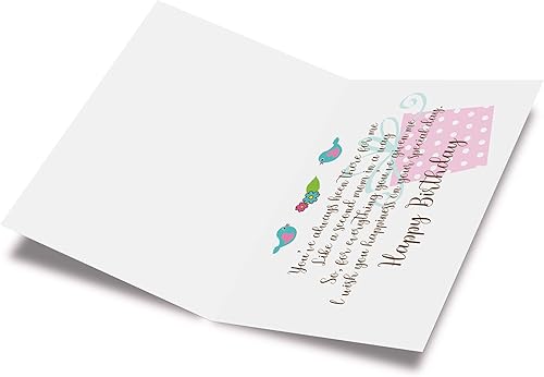 Miniatura 2 de Prime Greetings Tarjeta de cumpleaños para tía, hecha en Estados Unidos, ecológica, tarjeta gruesa con sobre de alta calidad de 5 x 7.75 pulgadas,