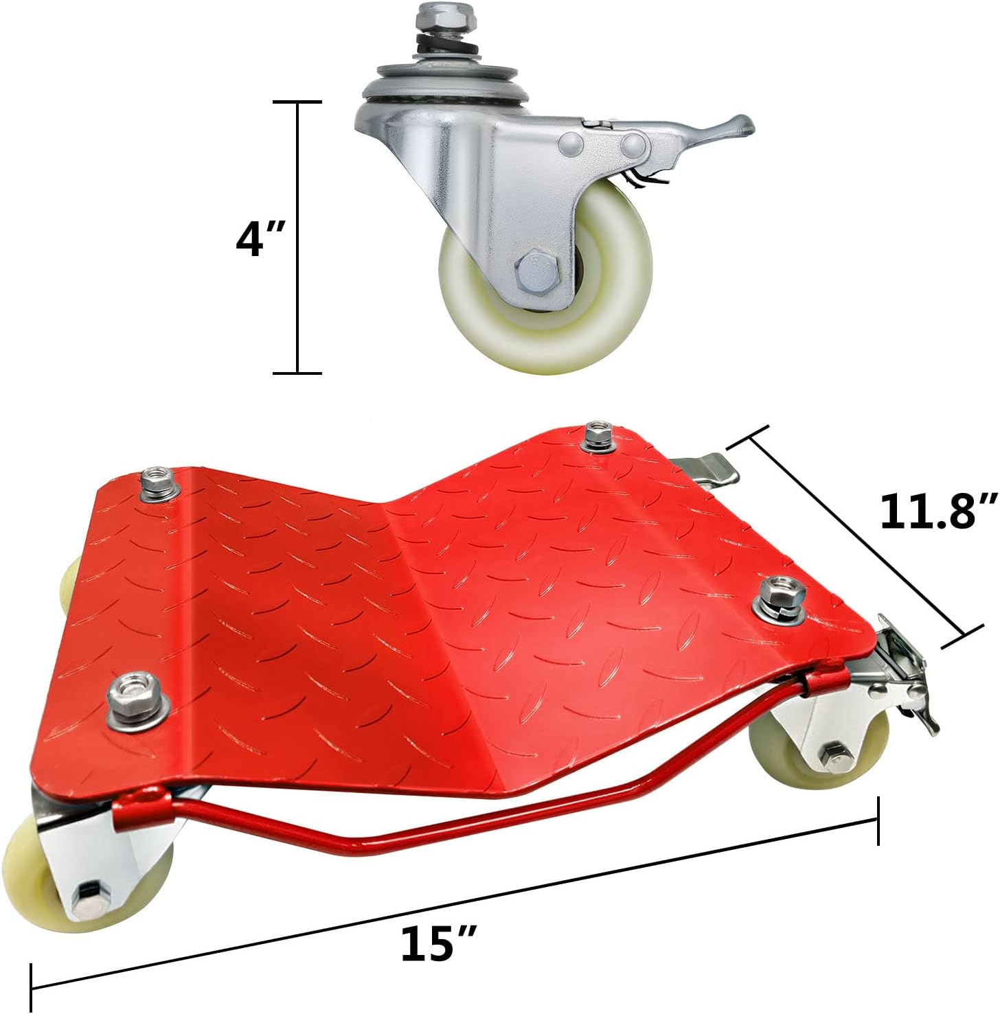 Buy Car Dollies Red 2 Pieces Heavy Duty Tire Car Skates Wheel Car