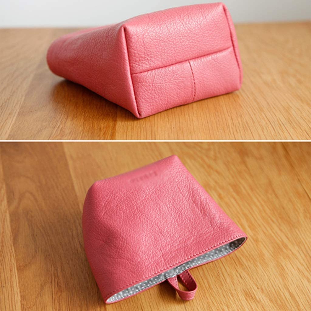 Papelería Práctico portalápices de Cuero, Bolsa de Almacenamiento de diseño portátil Creativo, Bonita Caja de Almacenamiento Multifuncional de Gran Capacidad Portalápices