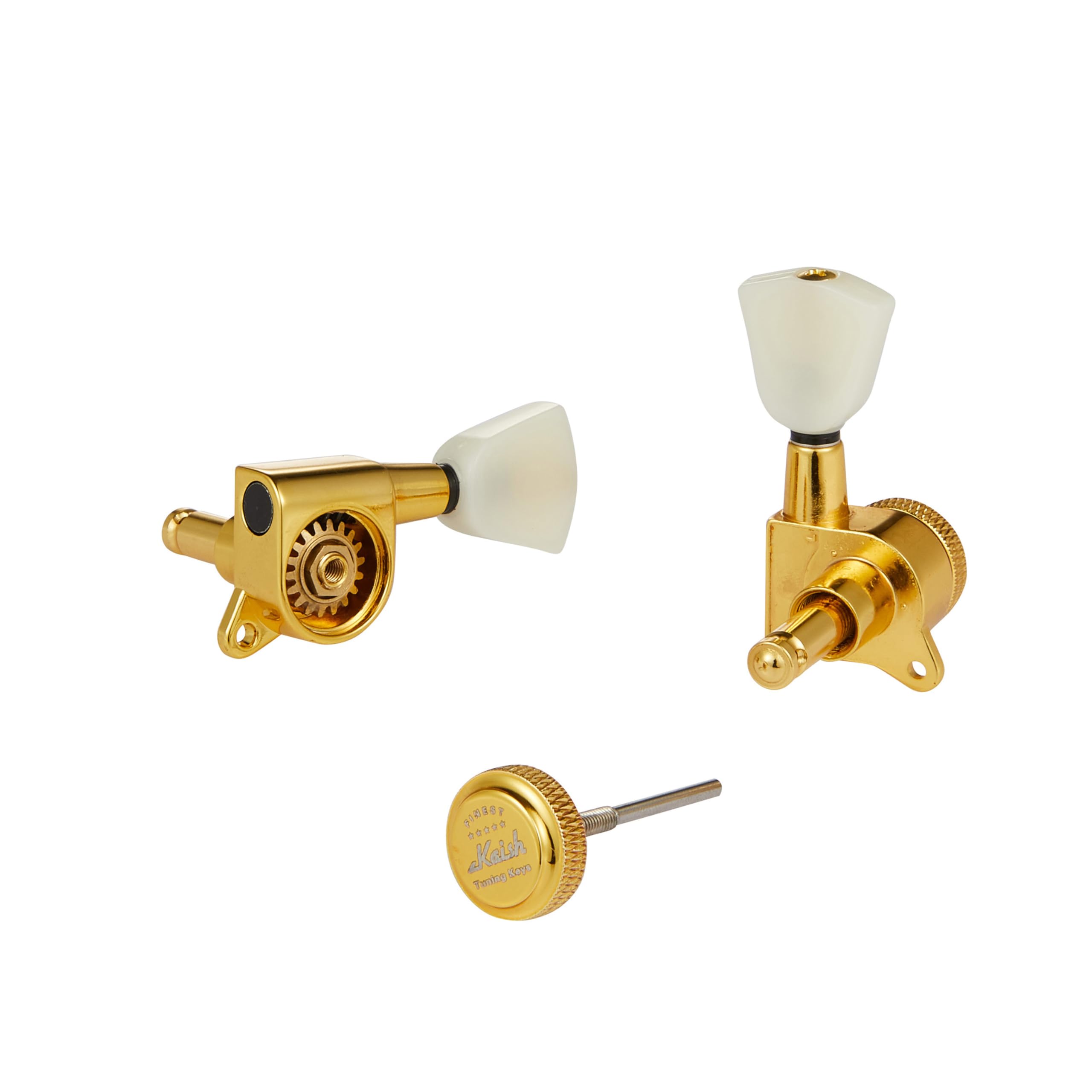 KAISH Accordeurs de verrouillage Keystone 3 x 3 blanc cassé 18:1 pour guitare LP/Les Paul/SG/ES ou guitares acoustiques Doré