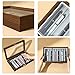 YorHele 12-Slot Fountain Pen Display Box, Black Walnut Wood Pen Organizer with Clear Glass Window, Luxury Pen Storage Case for Fountain Pen Collection Pencil Holders