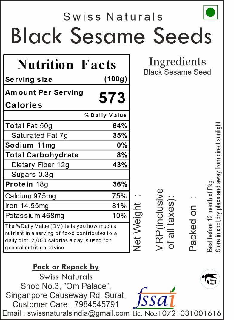 Swiss Naturals Black Sesame Seeds | Kale Till | Kala Til, 250 gm 4