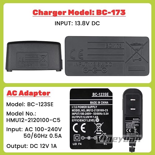 Miniatura 5 de Cargador de escritorio BC-173 para Icom IC-M2A IC-M2 IC-GM1600 IC-M32 IC-M31 IC-M32 IC-M33 IC-M34 IC-M35 IC-M36 BP-224 BP-252 Cargador de batería