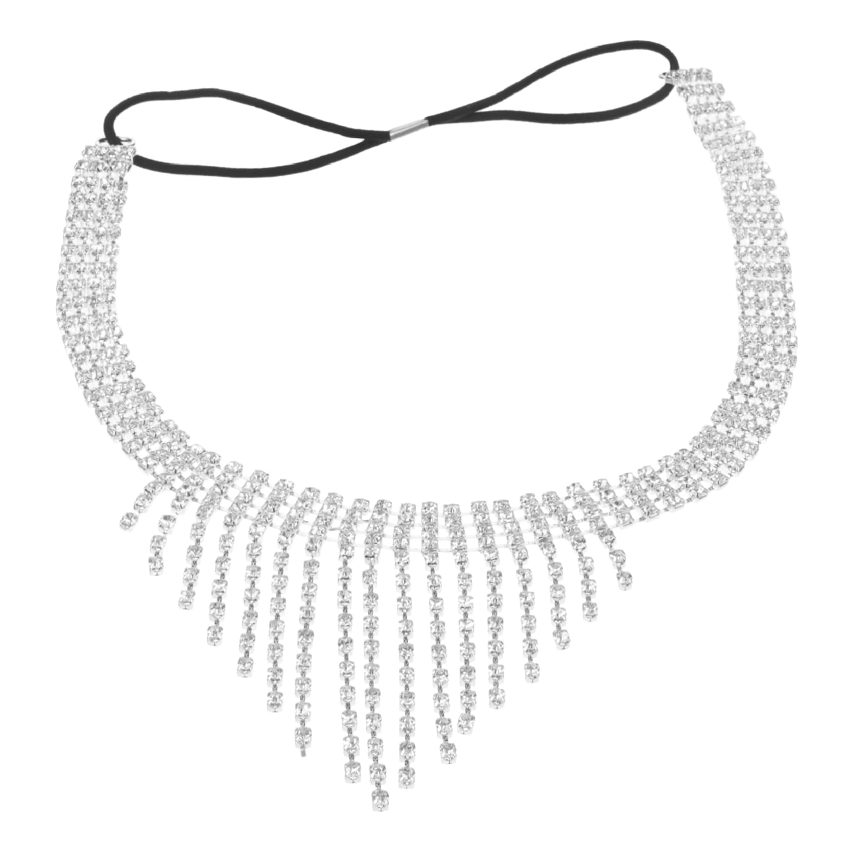 JEWEDECO Masquerade Mask Chain and Rhinestones Halloween Party Mask Carnival Face Jewelry