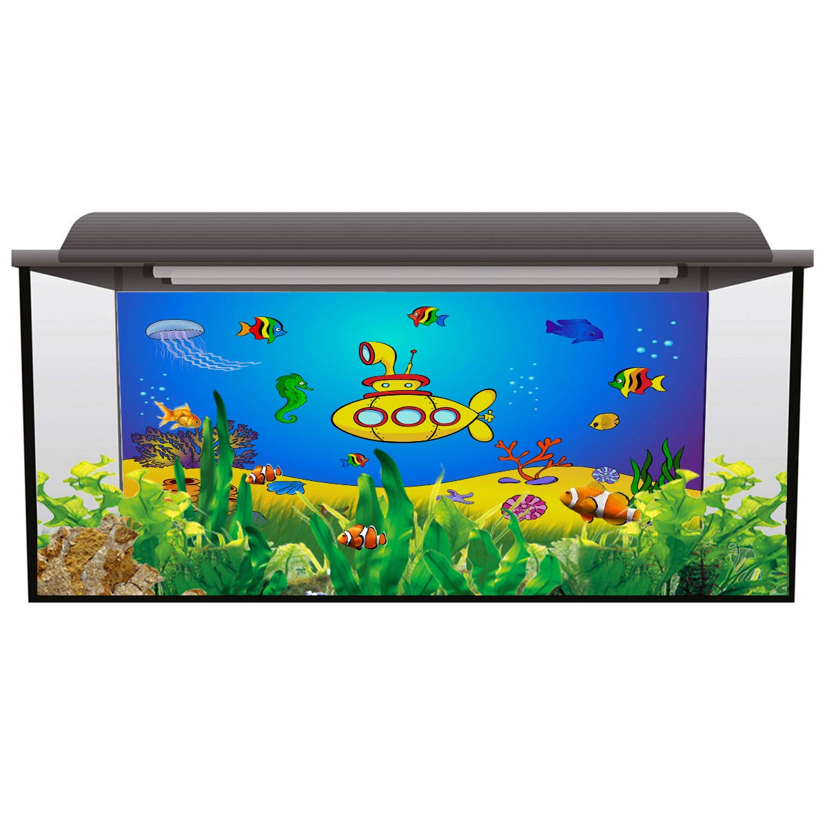 Fond D'aquarium Dessin Animé Poissons Sous-marins Illustration De Vecteur -  Illustration Du Aqua, image size:1200x1200