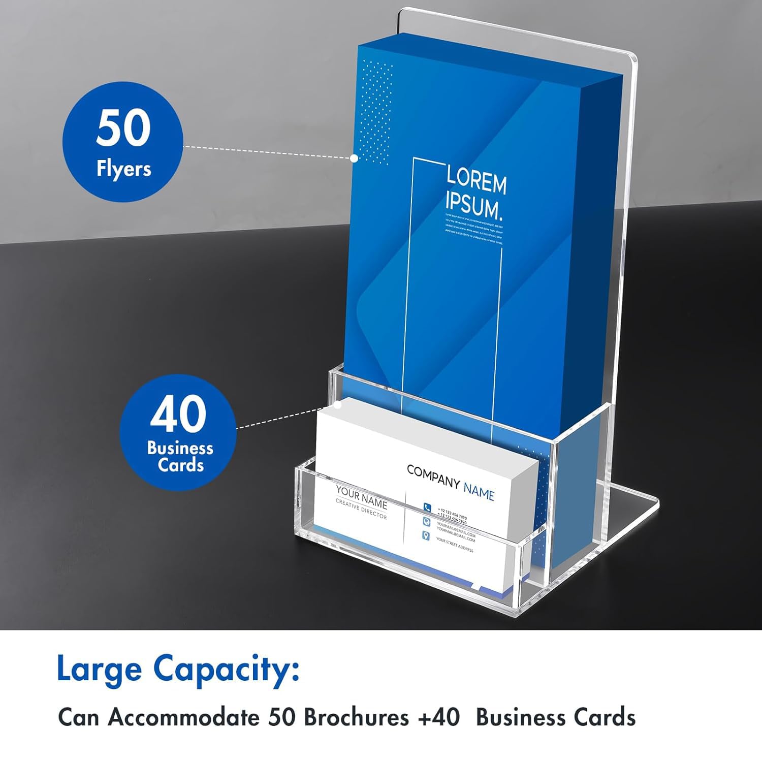 Rarapop A6 Acrylic Leaflet Holder with Business Card Holder - Image 2