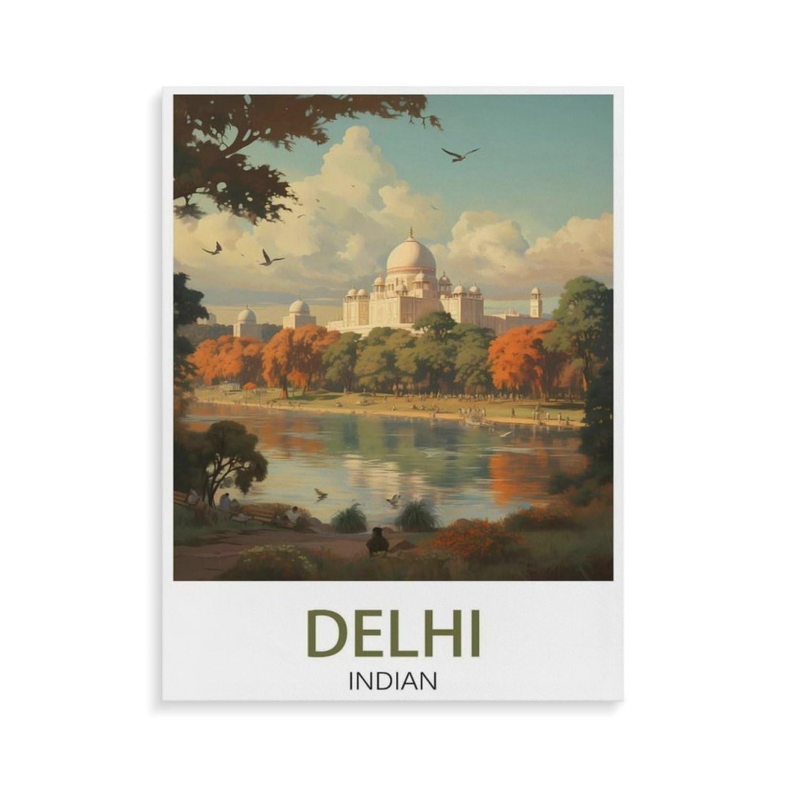 Delhi Indian，Paint by Number DIY Oil Painting Paint by Numbers Kits for Adults Beginner Canvas Acrylic Arts Craft for Home Wall Decor Drawing(20x30cm-P78