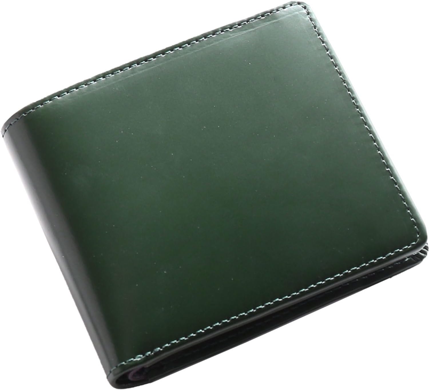 三京商会] コードバン 二つ折り 財布 本革 一枚革 メンズ : グリーン  