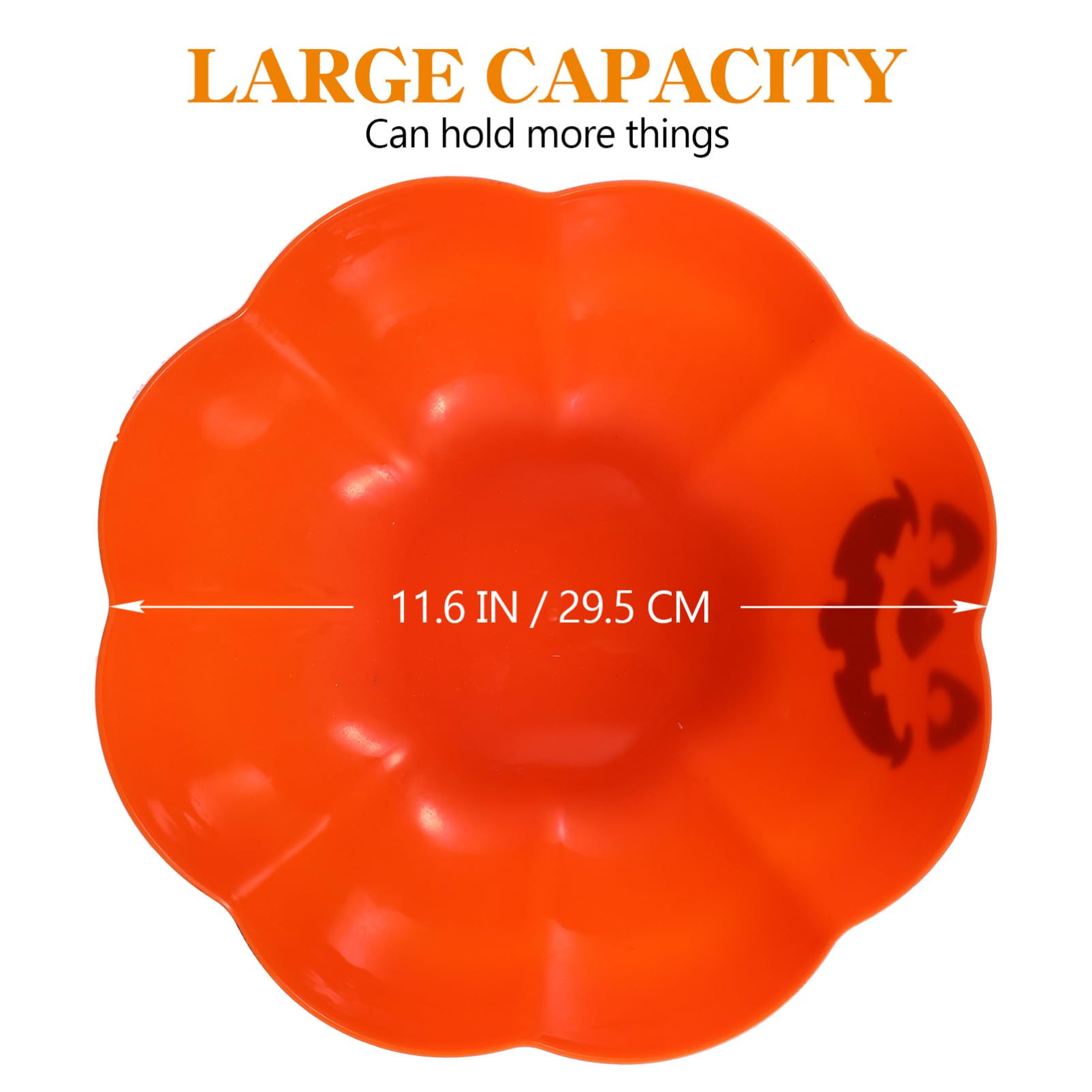 Cabilock 2pcs Halloween Candy Bowl Halloween Elements Trick Or Treat Container Plastic Pumpkin Shape Fruit Plate Pumpkin Lamp Pattern Bowl for Fruits Snacks Sugar for Adult (Orange)