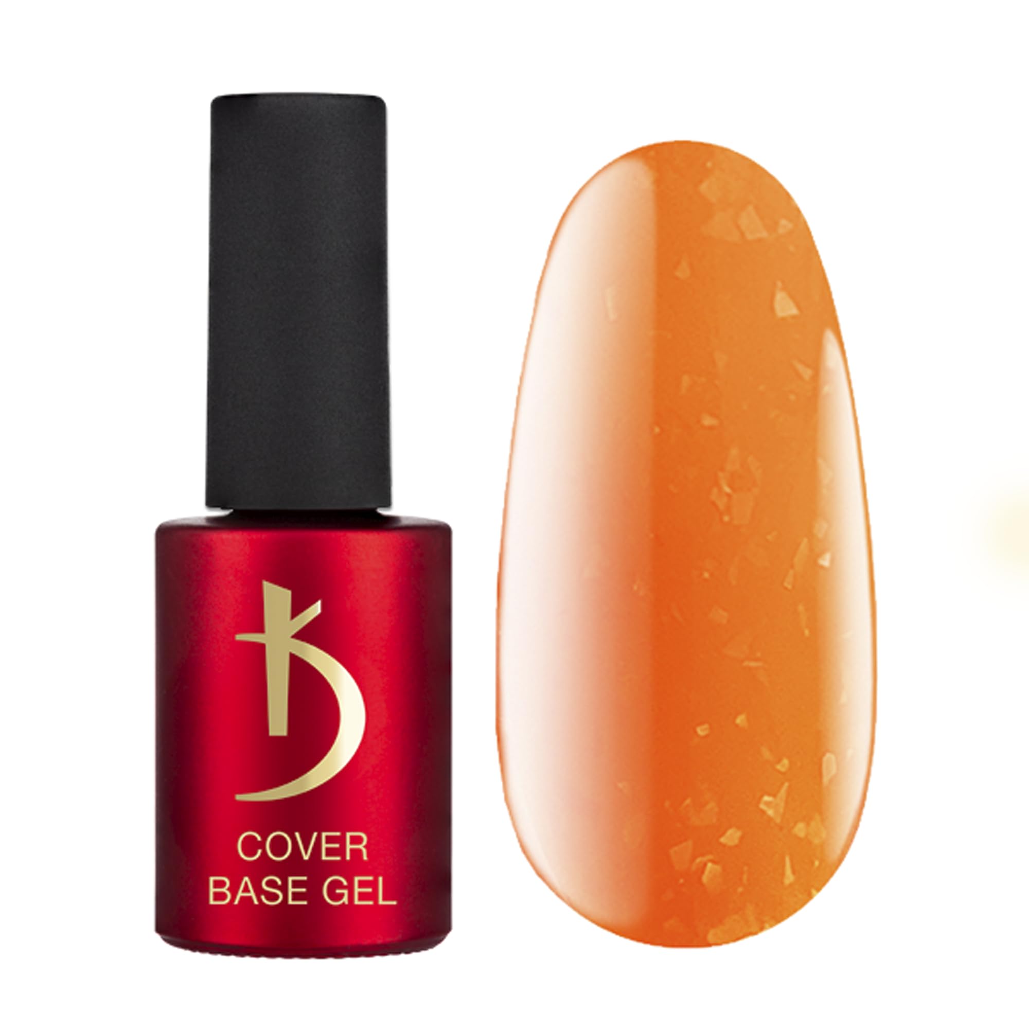 odi Professional Base Coat - Nail Polish Base Coat - Cover Base Gel Bright Orange Neon Camouflage with Silver Shimmer Flakes - UV Nail Polish Colours Gel Nails UV LED - 7 ml