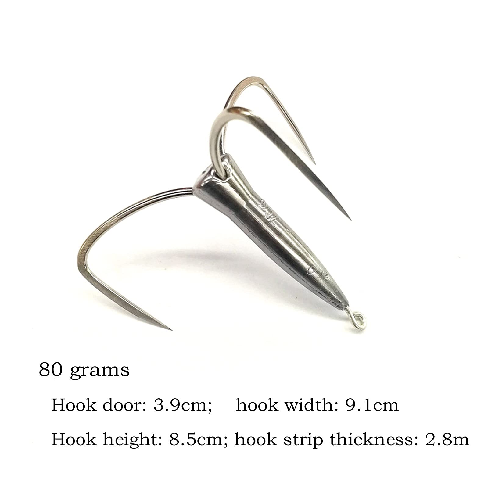 10 Unids, Tres Ganchos De Anclaje, Carpa De Plata, Gancho De Muelle Vertical, Gancho De Anclaje De Plomo De Punta Del Cortador Anti-alojamiento (Size : 40g#)