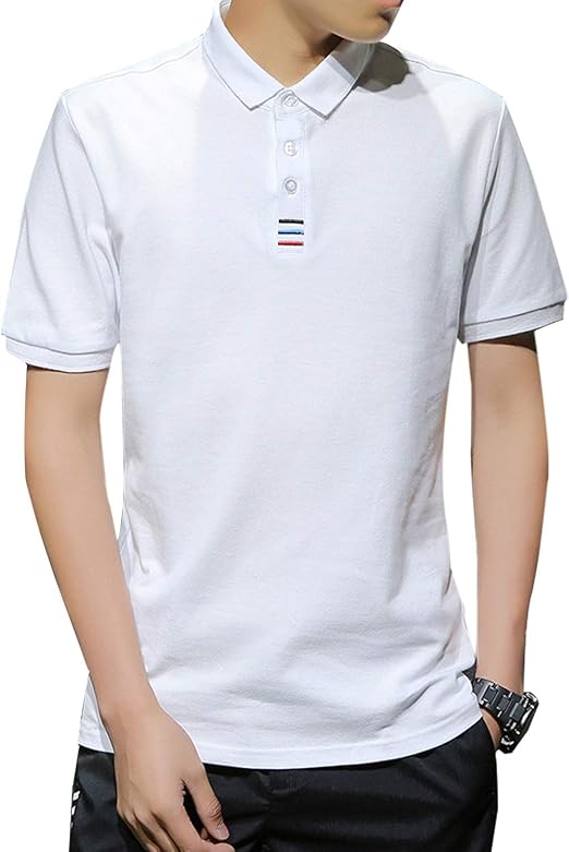 Amazon ポロシャツ メンズ 半袖 Polo シャツ 無地 通気性 吸汗速乾 3釦仕様です ゴルフ ゴルフウェア ビジネス シンプル 快適 薄手 立っている襟 夏季対応 トップス シャツ 通販
