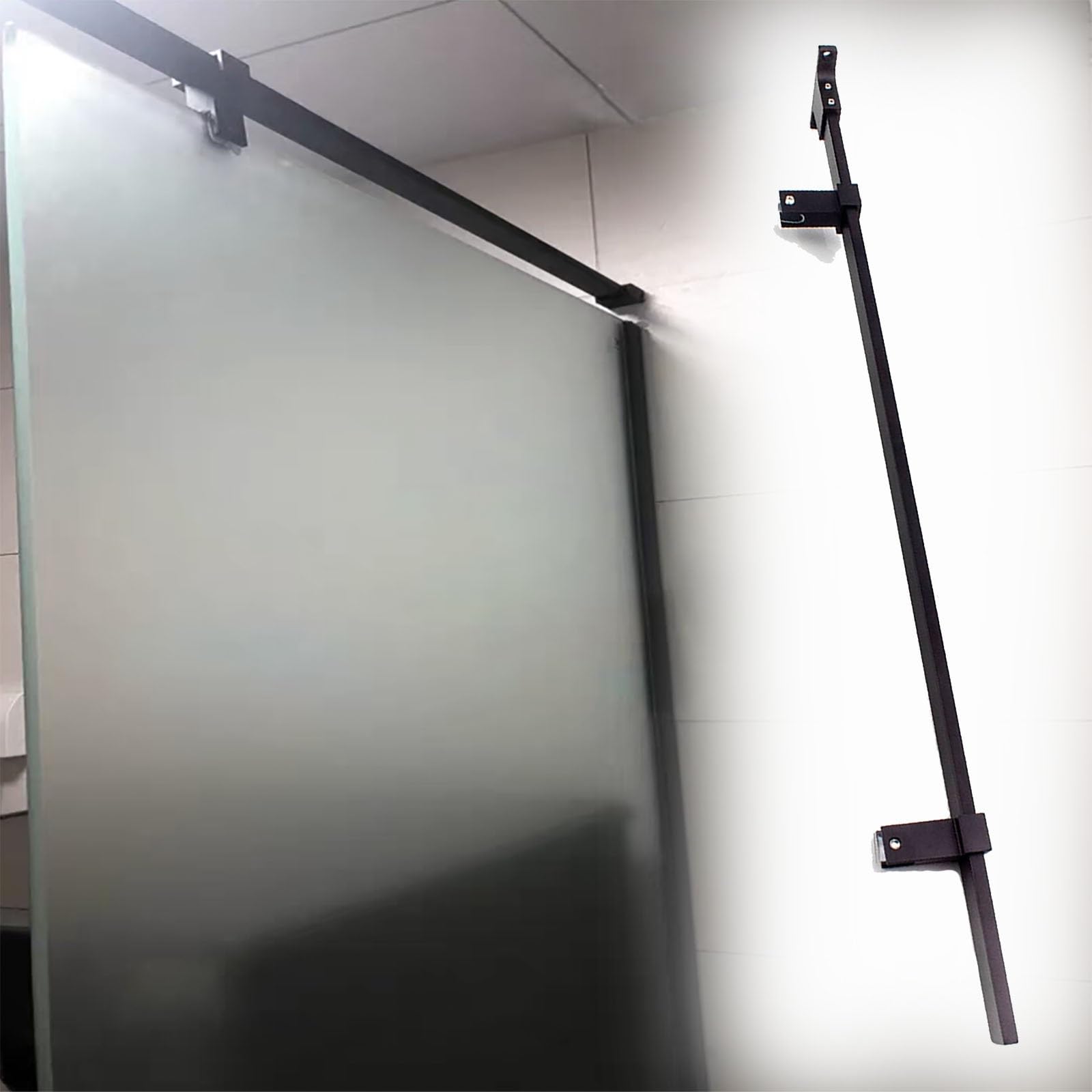 Barre de support de porte de douche anti-vibration pour écran en verre 12mm