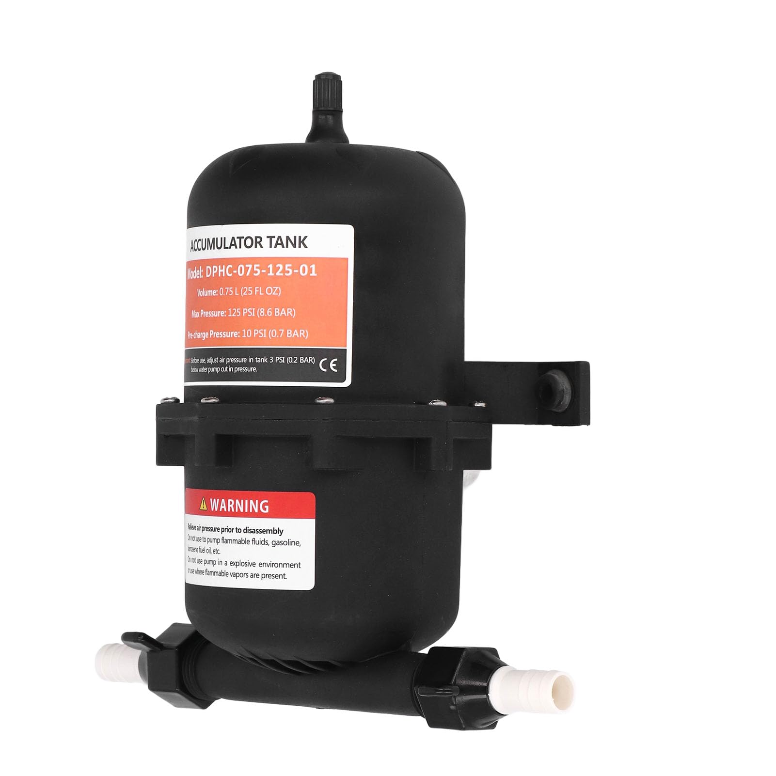 Druckspeicherbehälter 0,75L maximal 125PSI 1/2MNPT Anschluss Bootswasserpumpe Speicherdrucktank für RV-Boote Reisemobile Caravans