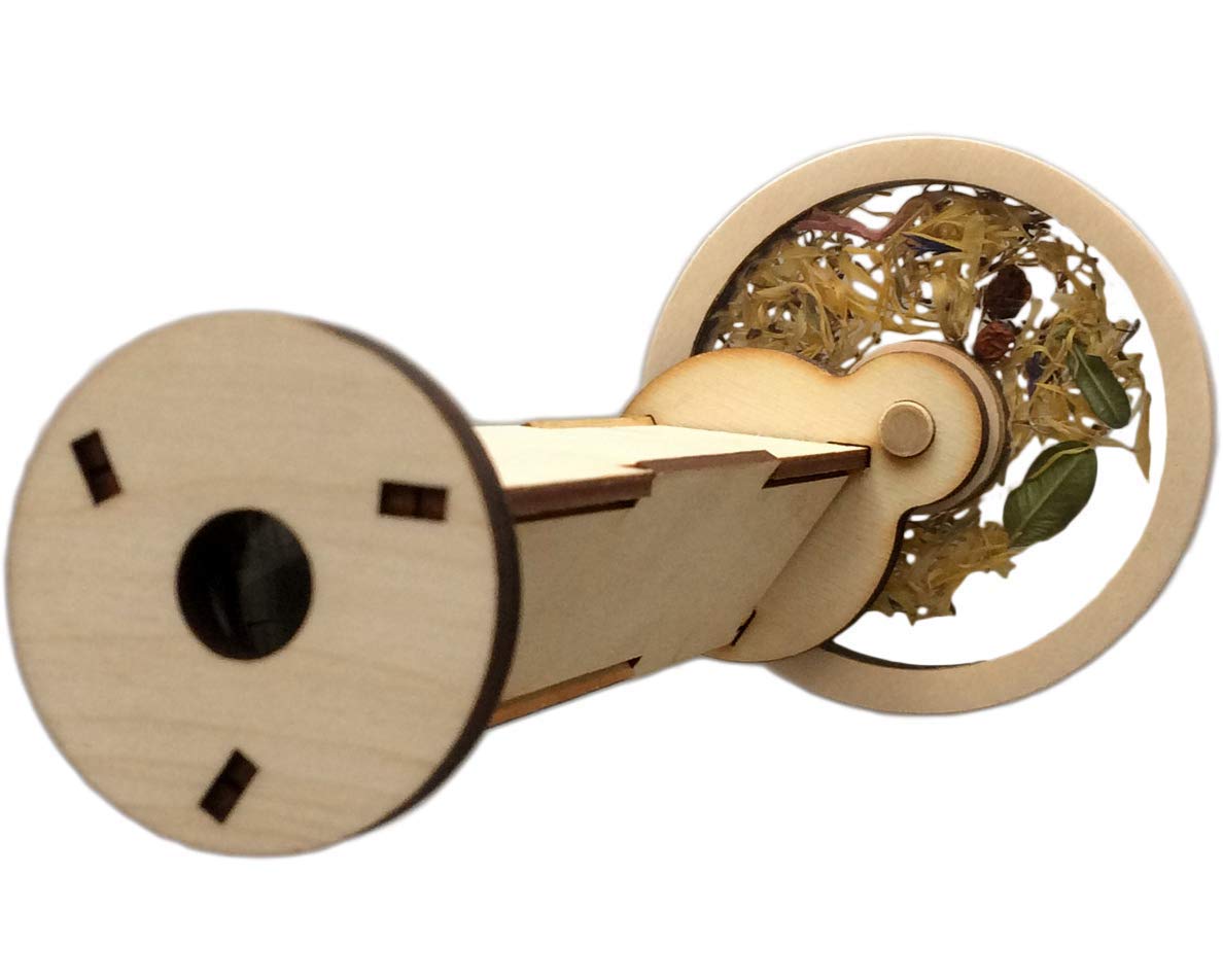 Kaléidoscope en bois rempli de fleurs, kit de montage de bricolage
