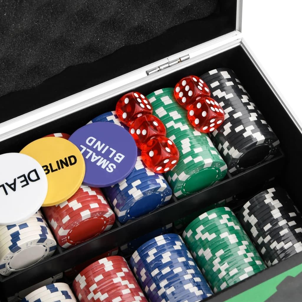 Set di gettoni da poker da 300 pezzi da 11,5 g, con valigetta in alluminio, mixer automatico di carte, tappetino da gioco, dadi, scarpa di carte, pulsante Dealer e porta chip per giochi da