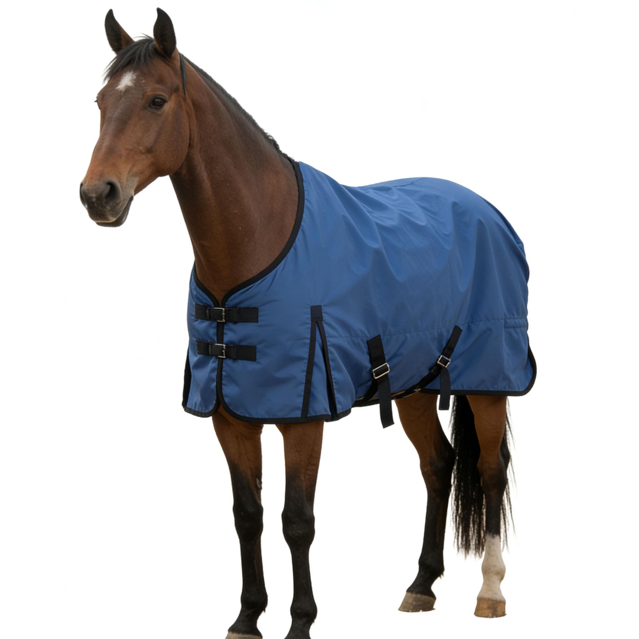 Coperta impermeabile a forma di cavallo 145 135 155 coperta impermeabile con fodera interna 1200D blu 125 cm