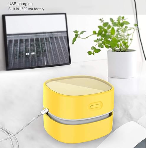 Miniatura 3 de Odistar - Miniaspiradora de escritorio, barredora de migas de mesa inalámbrica portátil, ayuda para limpiar el polvo del teclado para la oficina en