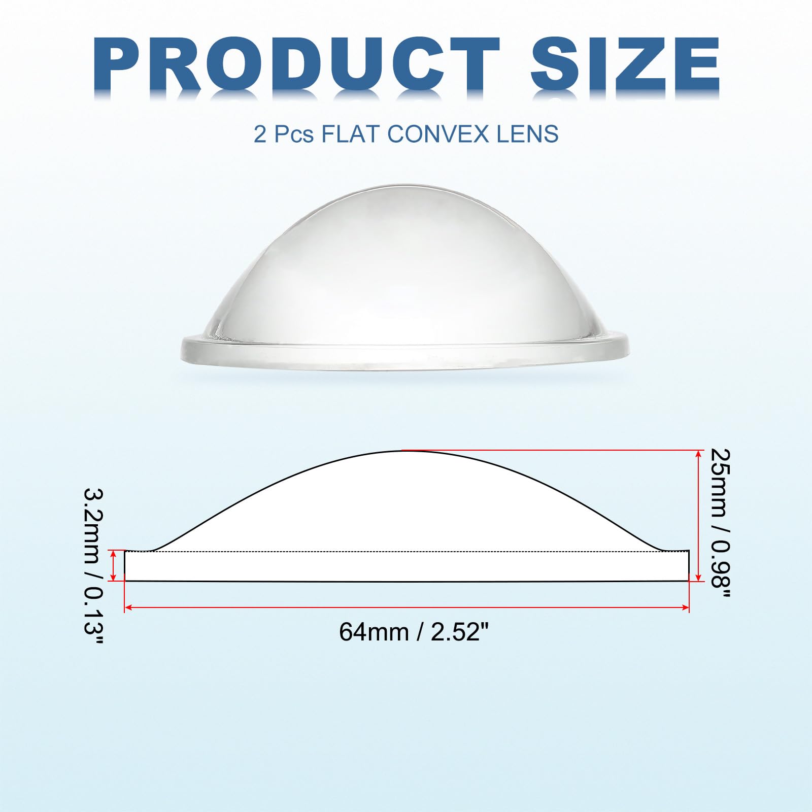 PATIKIL Diameter 64mm Flat Convex Lens - Image 2
