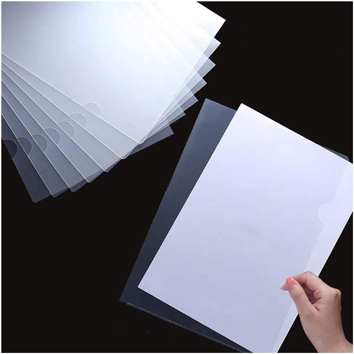 L-Type Plastic Document Folder (A4, Pack of 30, Clear)