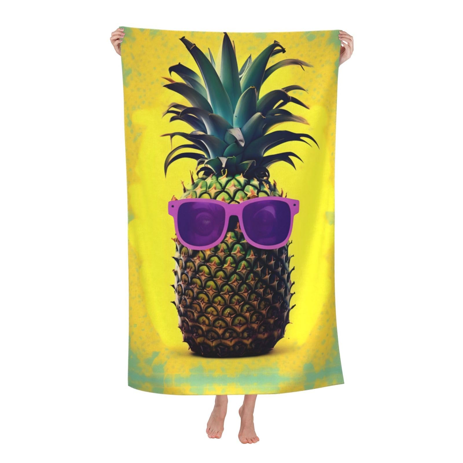 NImongt Psych Pineapple Quote Print Oversized Adult Beach Towel For Travel Weekend Getaways Festivals Camping Trips