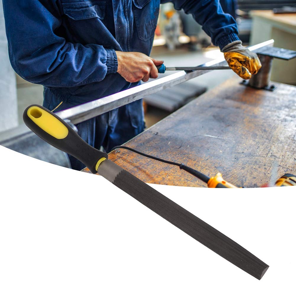 8in Half Round Mill Steel File Rasp Shaping Tool Metal Projects for Garages Factories (Semi-circular file with handle 8 inch fine teeth)