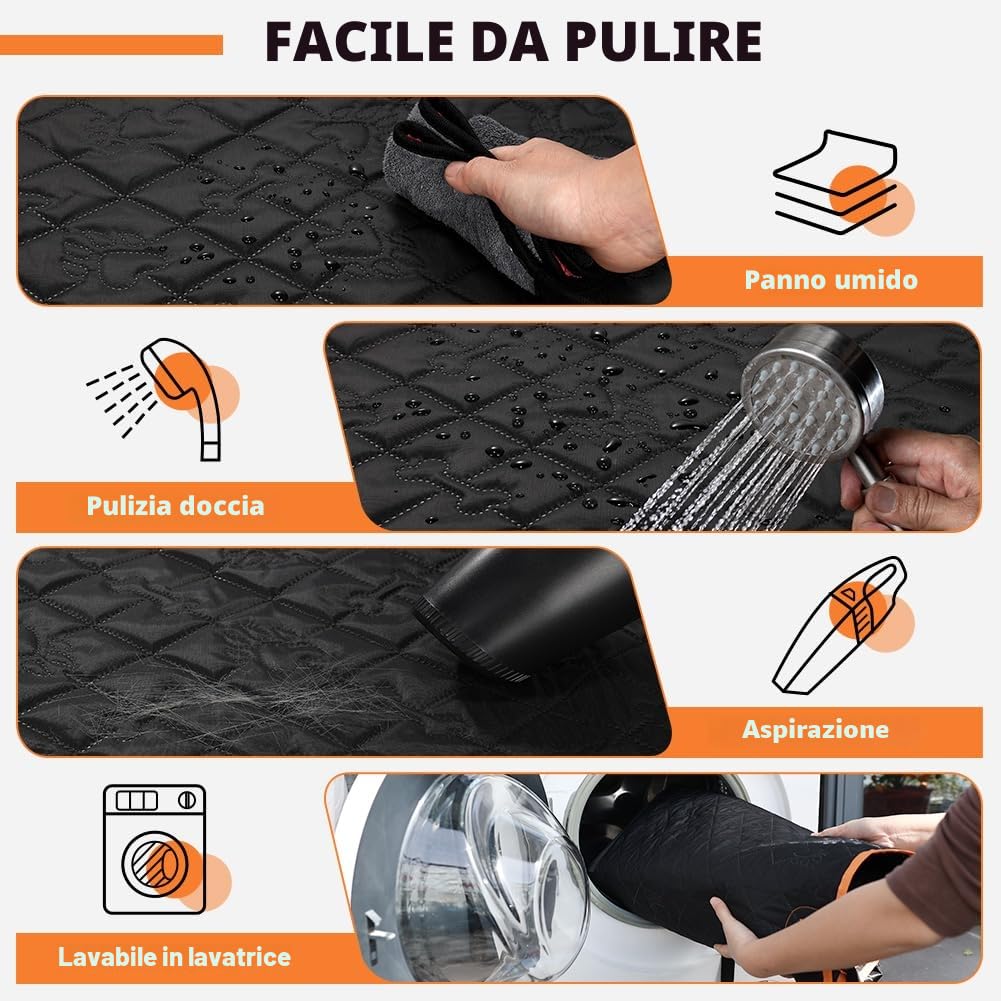 KYG Coprisedile Auto per Cani Coprisella per sedile posteriore per auto con cintura di sicurezza, Antiscivolo e Antigraffio Sedili Posteriori per Auto, SUV, Camion, 132x58x46cm