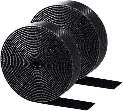 Bridas reutilizables para cables, 2 rollos de cables ajustables para gestión de cables, organizador de cables, bridas de cables para auriculares, electrónica, PC, organizador de cables Cover