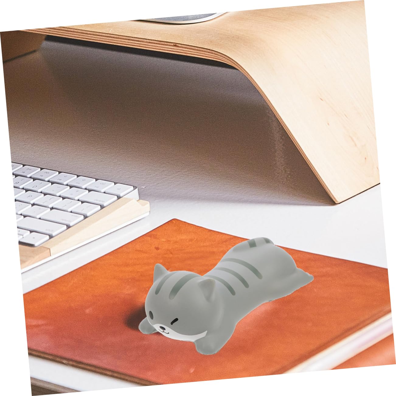 HOMSFOU 5 Set Tappetino Per Mouse Da Polso Supporto Per Polso Imbottito Polso Riposo Riposa Carino Pad Polso Di Topo Poggiapolsi Per Mouse Da Ufficio Grigio 2 Pezzi * 5