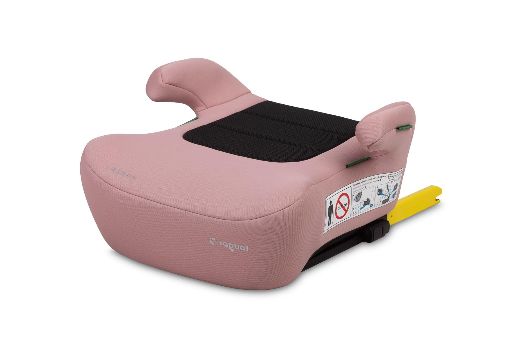 CARETERO - Sitzerhöhung Auto Kinder Isofix - Kindersitzerhöhung 125-150 cm - Autositzerhöhung mit Armlehnen und Abnehmbarem und Waschbarem Bezug - ECE R129/03 und i-Size Konform - Rosa