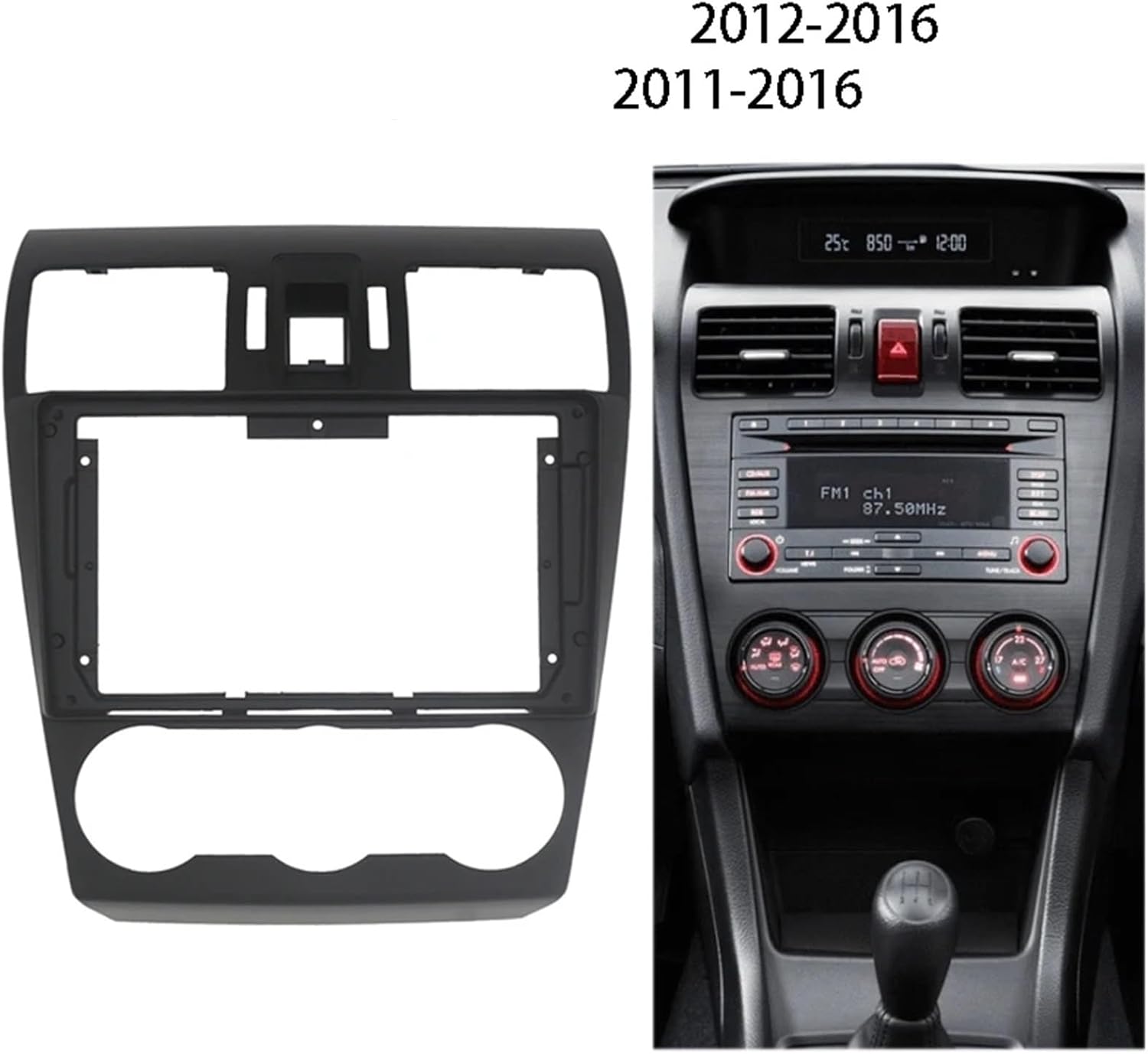 9 Inch Car Radio Fascia Compatible for Subaru Forester/Impreza/XV 2012-2016 Auto Stereo Dash Panel Center Console Holder Bezel Faceplate Frame Kit