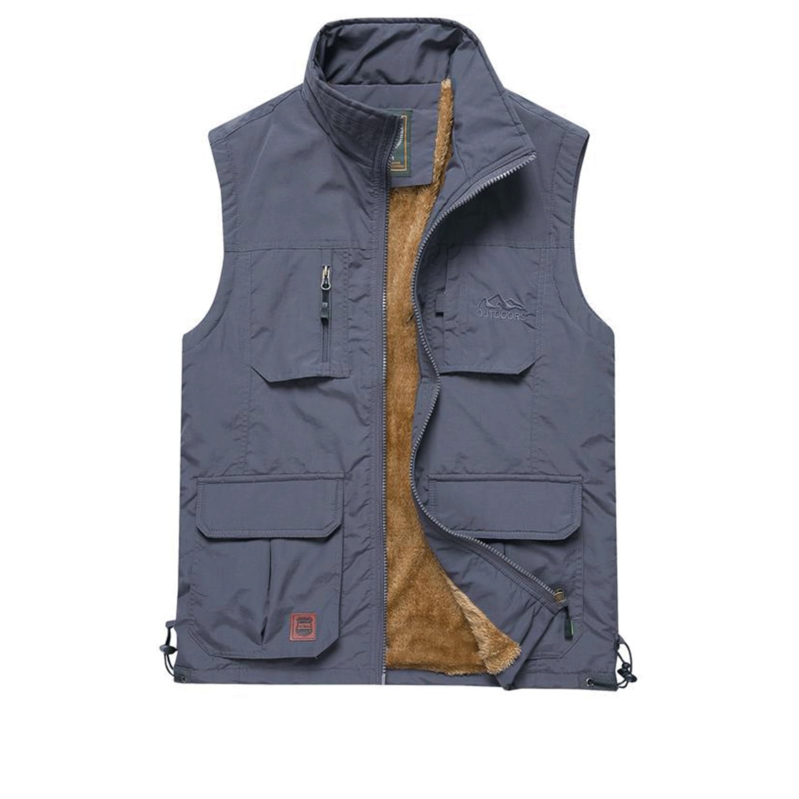 Wygwlg Gilet Da Uomo Active Wear Outdoor, Giacca Senza Maniche Antivento Foderata In Cotone Con Cerniera, Tasche Multiple, Per La Pesca Fotografica Di Viaggio