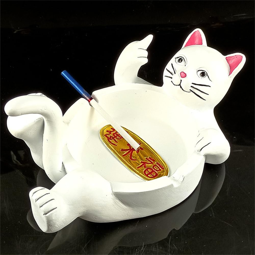 Amazon.co.jp: 灰皿 幸運の中指猫灰皿 かわいい猫灰皿 幸運の