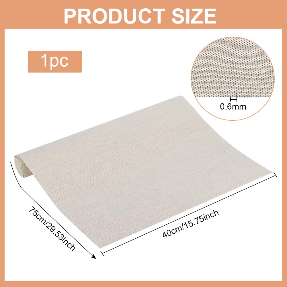 BENECREAT Panno per Rilegatura Libri 75x40 cm, Lino Naturale con Supporto Carta per Copertine Album Scrapbooking