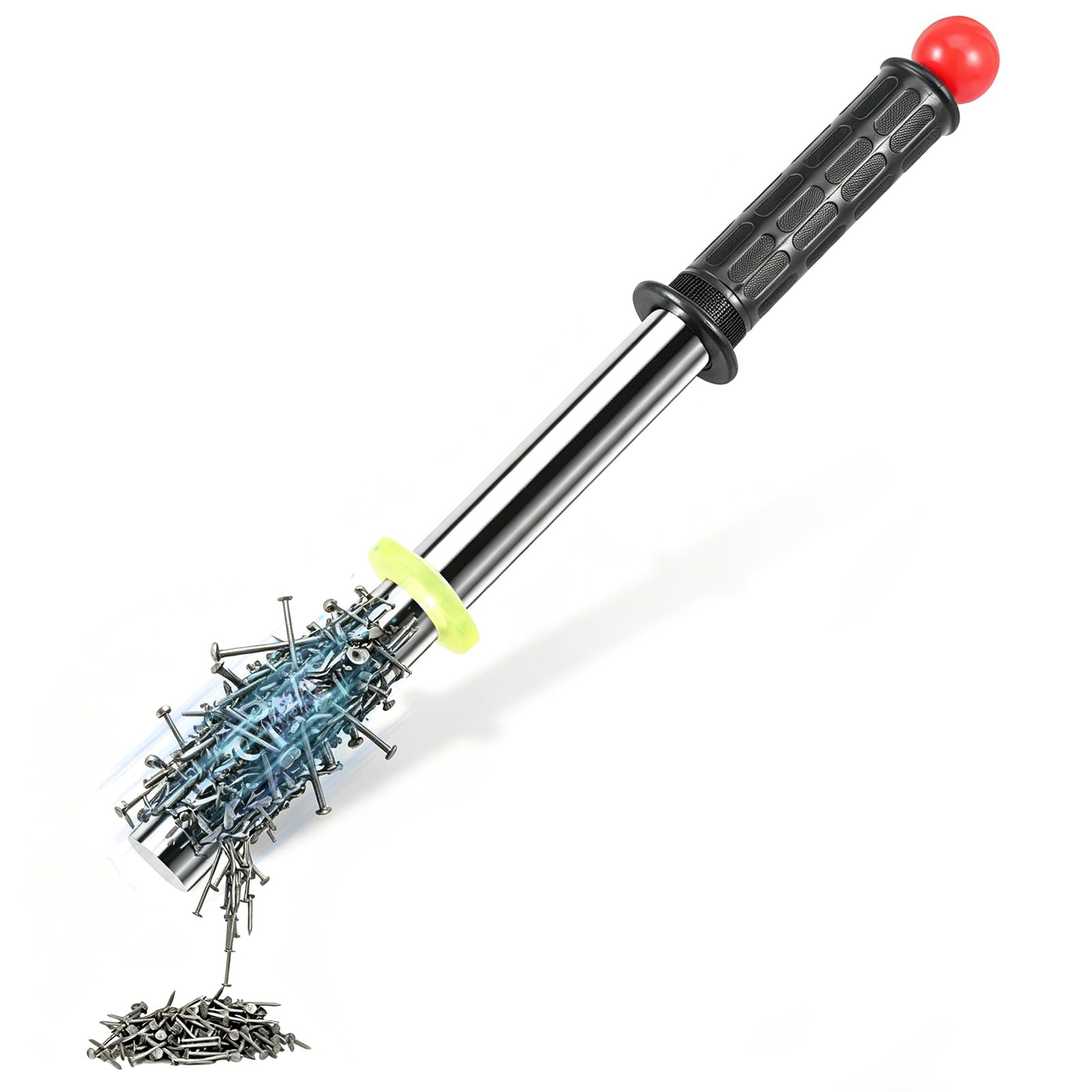 Zhjiutak Silver And Black Magnetic Pickup Tool,Magnetic Sweeper 38-62Cm Telescopic Magnet Wand With Non-Slip Handle Metal Chip Collector For Picking Up Nails Screws And Metal Debris