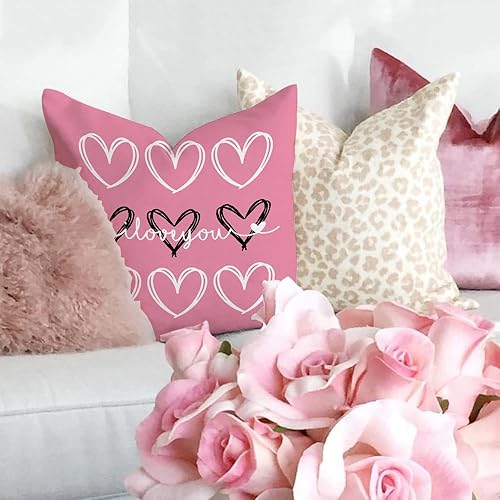 Miniatura 7 de GEEORY Juego de 4 fundas de almohada para el día de San Valentín de 12 x 20 pulgadas fundas de cojín decorativas para el día de San Valentín fundas