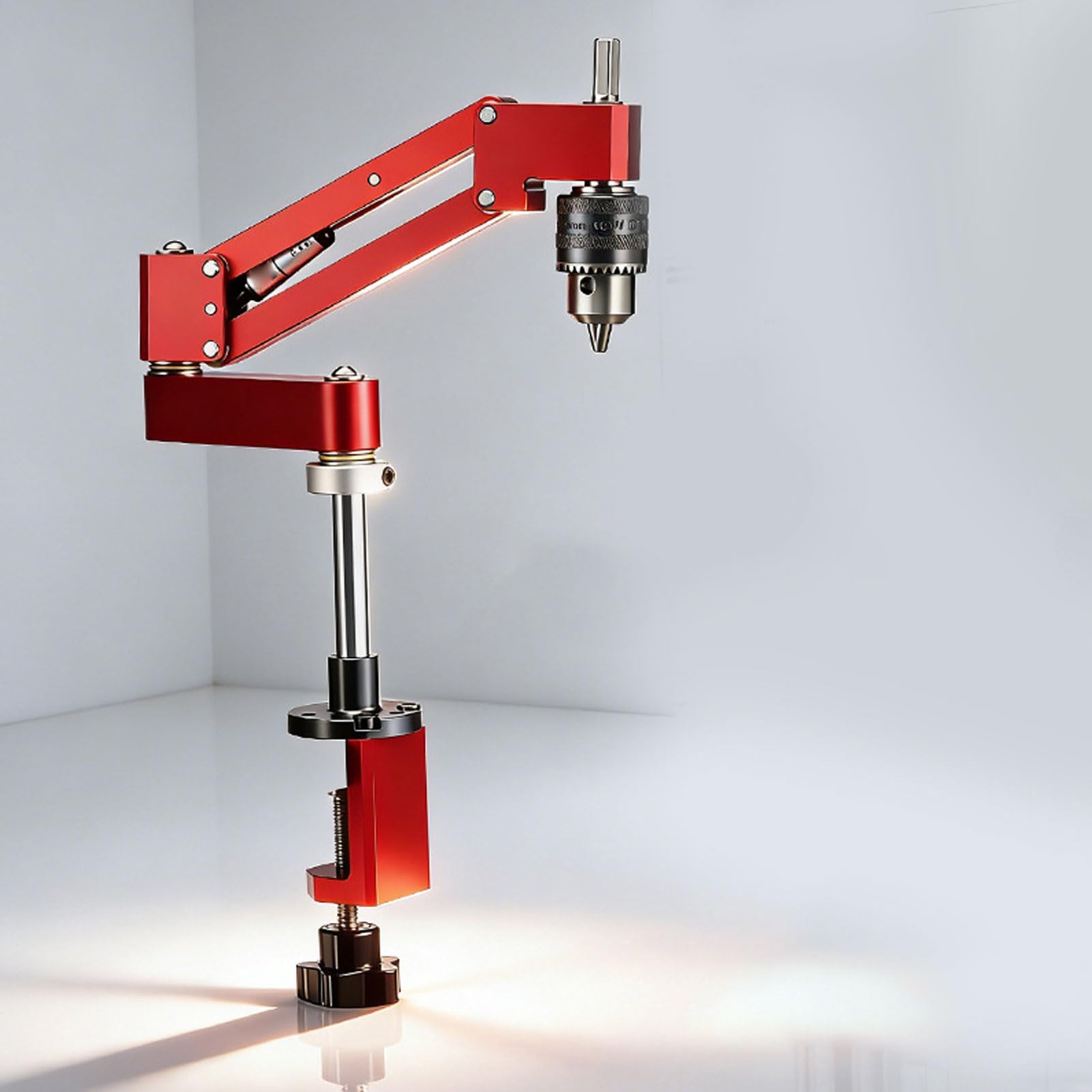 Asixxsix Tippen Arm, 360 Grad verstellbarer Cantilever Bracket mit robustem Metallrahmen und Verriegelungsknopf, Kompatibel mit Standard-Bohrern, für industriellen Werkstatt Garageneinsatz