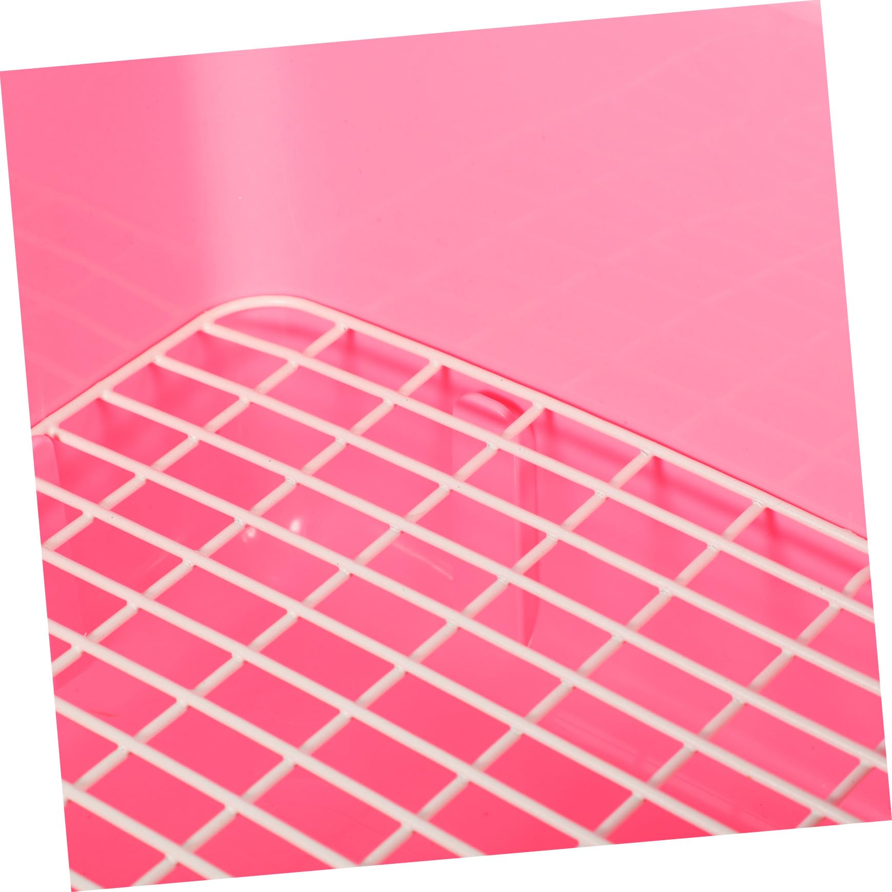 Toilet Tray Box per Coniglio e Cincillà Grande Rosa in Pp | Soggiorno e Giardino, Mantiene la Lettiera Sul Posto e Aiuta a Tenere Pulito L'animale