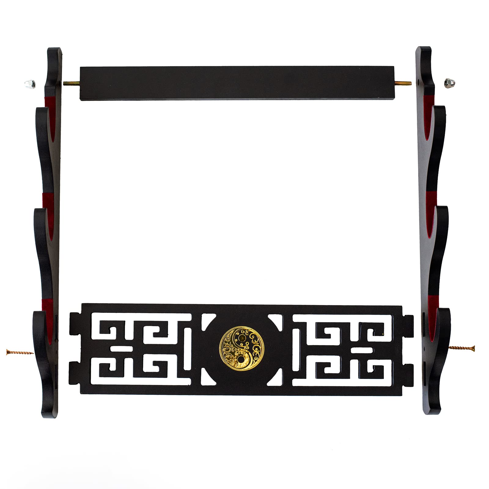 Porta spada Katana staffa da parete Samurai Spada Telaio Display Frame Red Velluto China Tai Chi Style (3 strati)
