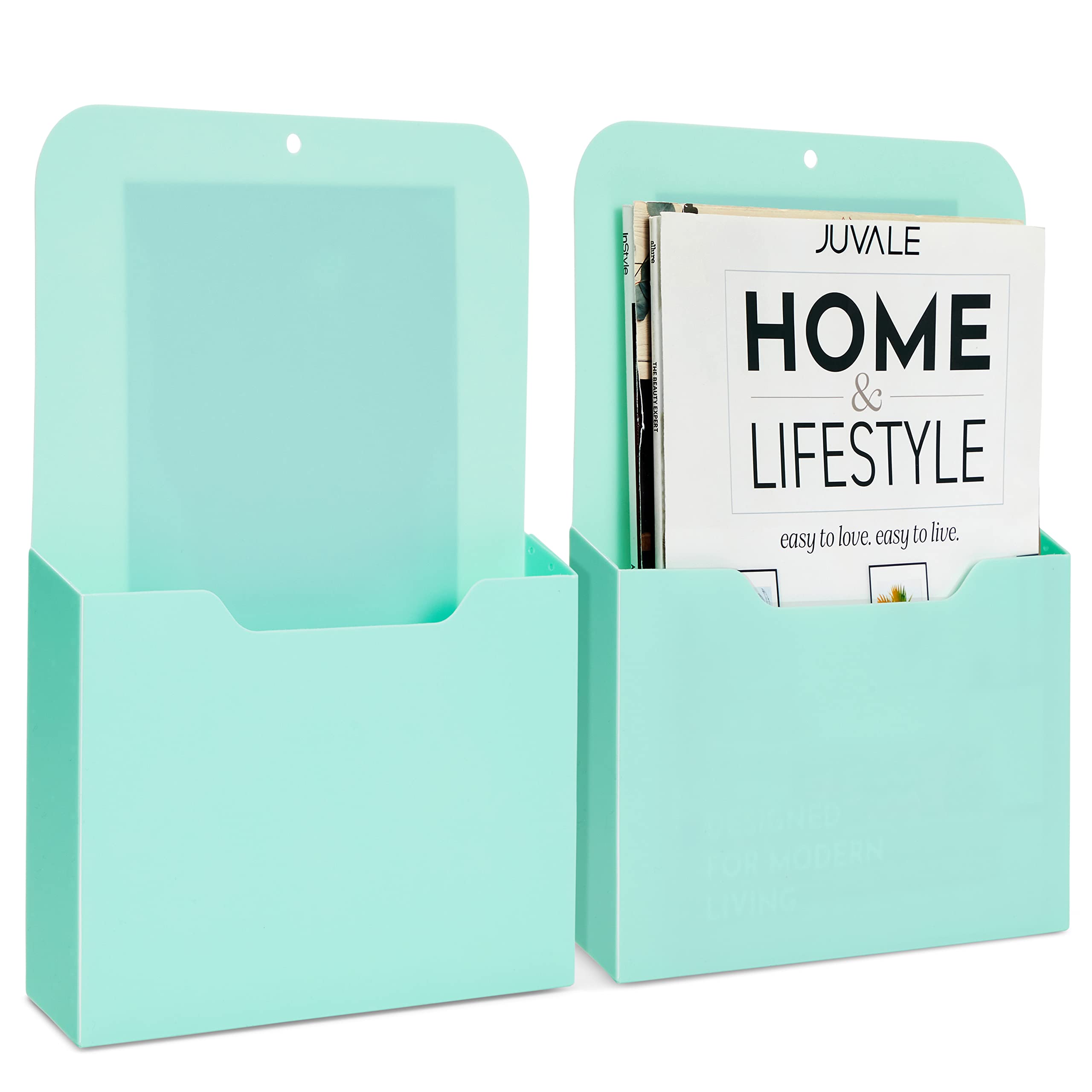 Lot de 2 porte-documents magnétiques (bleu sarcelle, 24,1 x 31,8 x 2,8 cm)