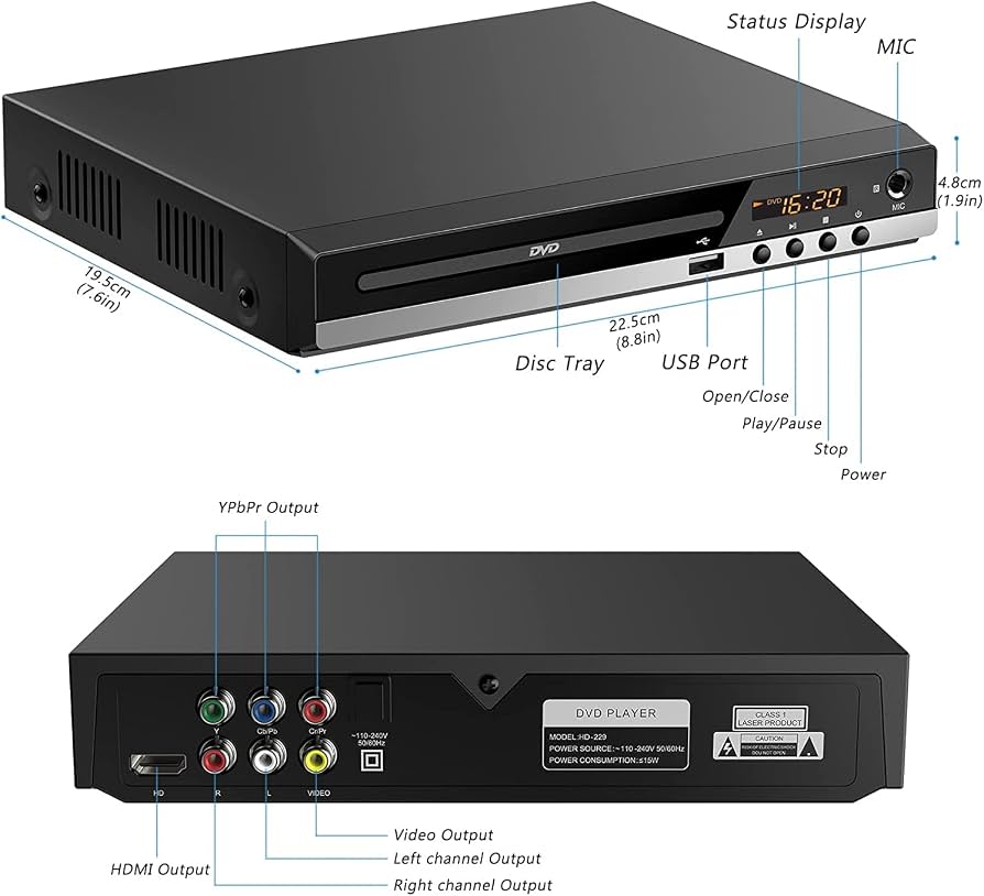 Amazon.com: ACAGALA HD-229 Home DVD Player DVD Disc Player Digital