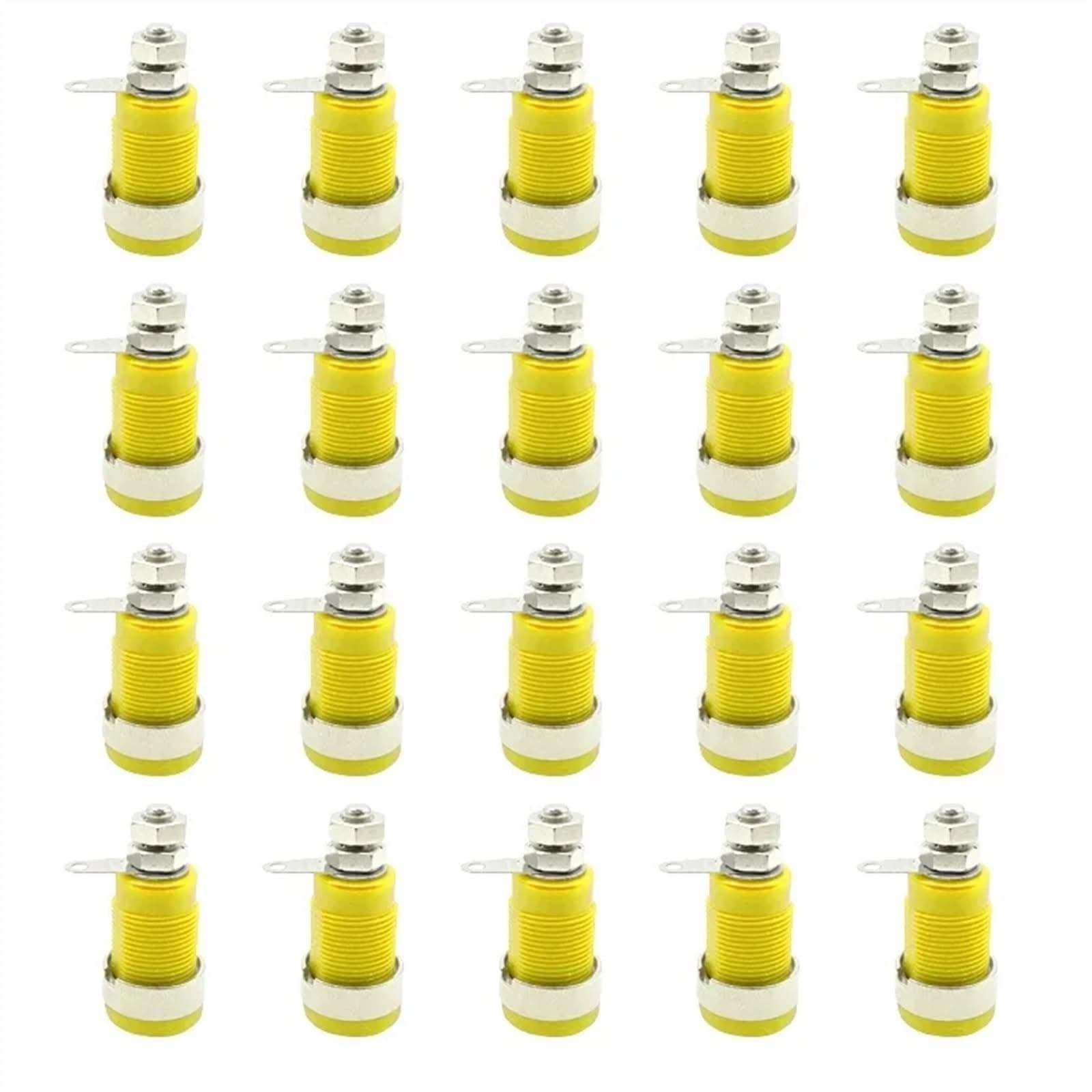 Adapter do montażu na panelu 100 SZTUK/PARTIA: 4 mm złącze żeńskie gniazdo bananowe jack (kolor: YELLOW 100 sztuk)