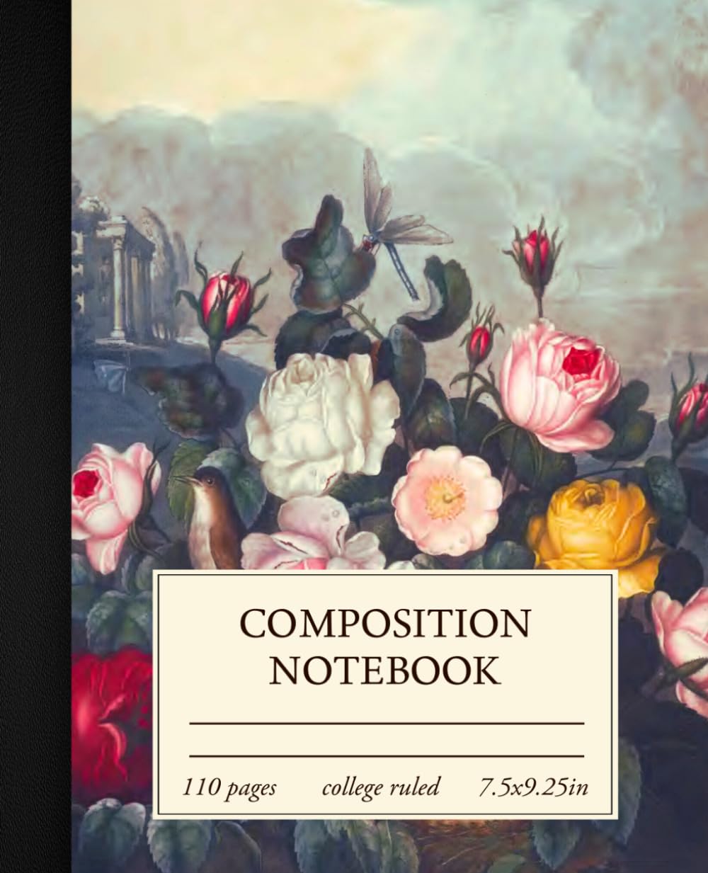 Cahier de composition college ruled vintage gothique avec couverture illustrée haute définition