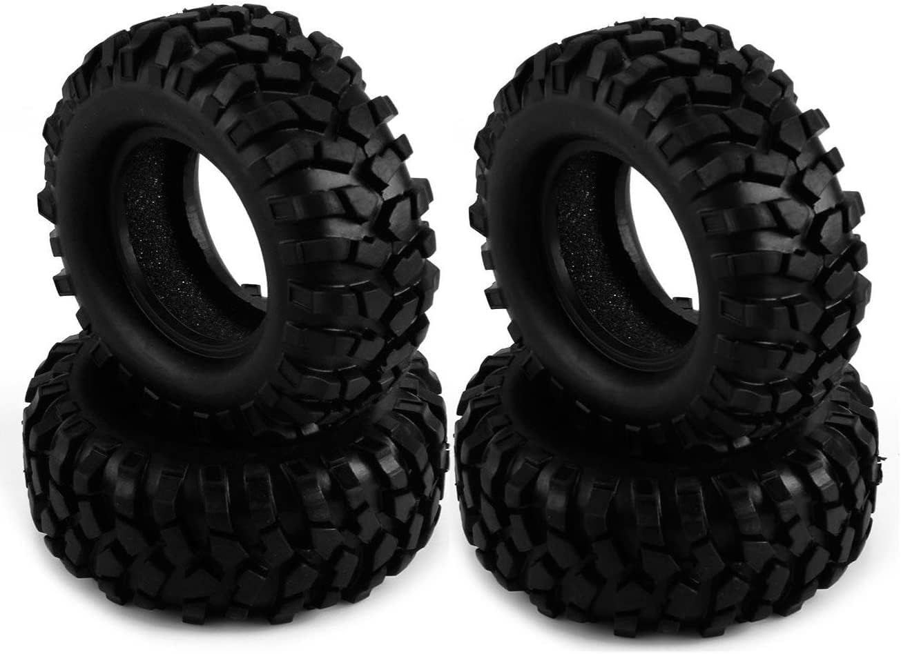 KINGCOO Pneumatici RC per auto, 4 pezzi RC Crawler in gomma da 1,9 pollici, per 1:10 RC Rock Crawler Parti per Axial SCX10 D90 TF2 TRX4 Tamiya Gen8 (96 mm)